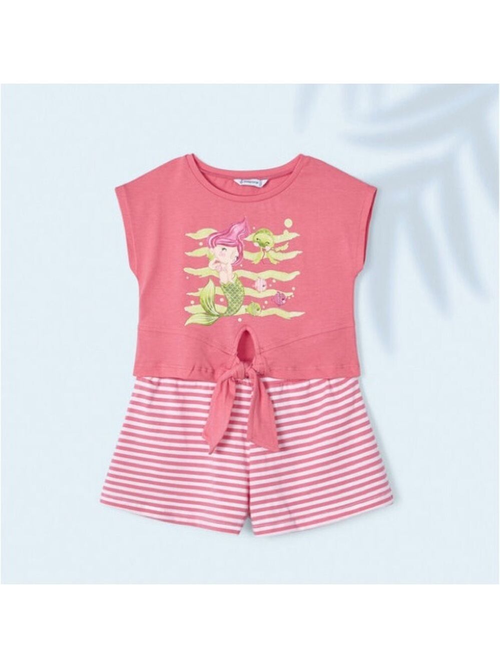 Size 3 Toddler Girls Mayoral Coral and Lime Mermaid Pajama Set